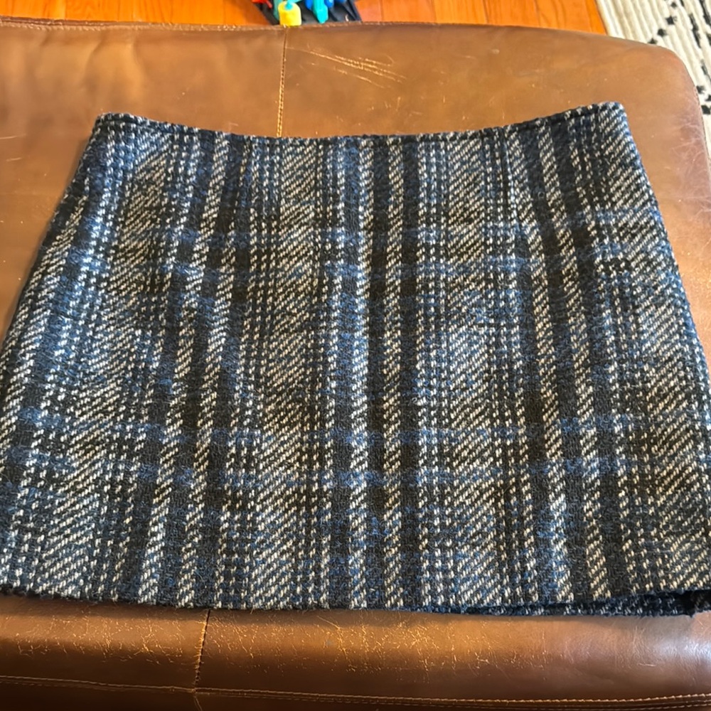 EUC Theory Plaid Blue and Gray Skirt 10